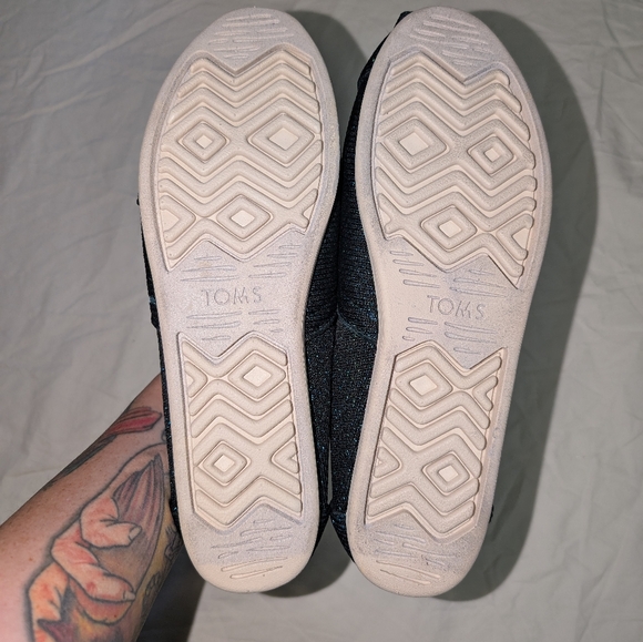 Tom's Sparkle Alpargata Flats W10 Teal - Picture 3 of 4